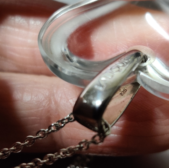 Stunning Clear Crystal Lalique Heart Necklace - Picture 5 of 16